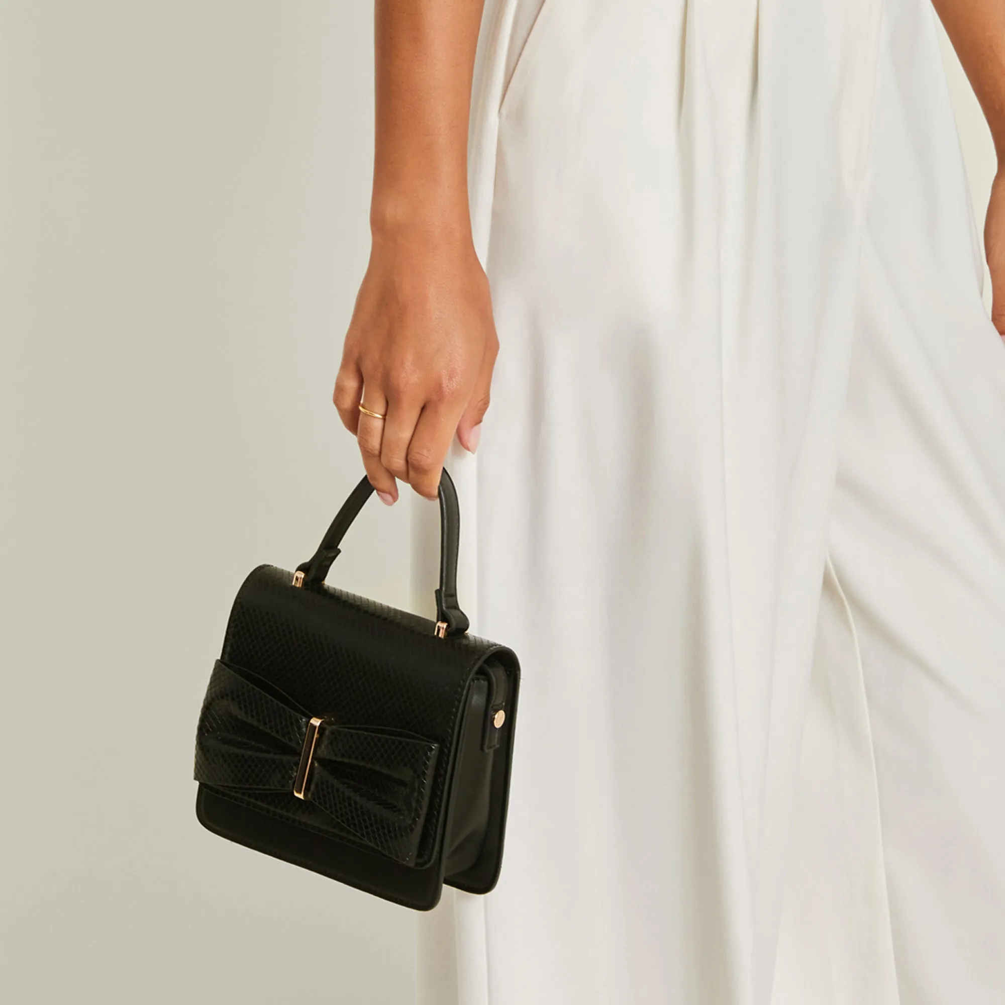 Black Bow Square Sling Bag