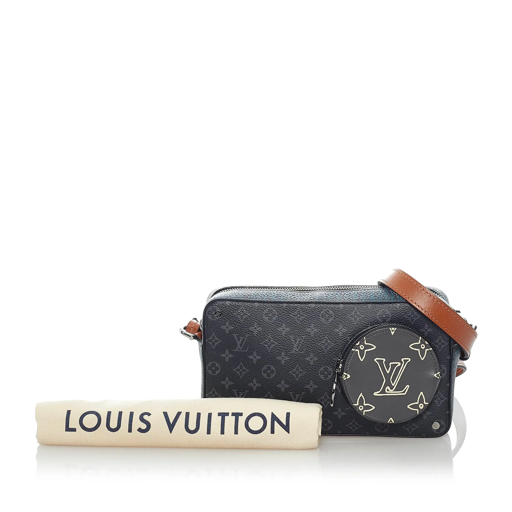 Black Louis Vuitton Monogram Eclipse Volga Crossbody Bag