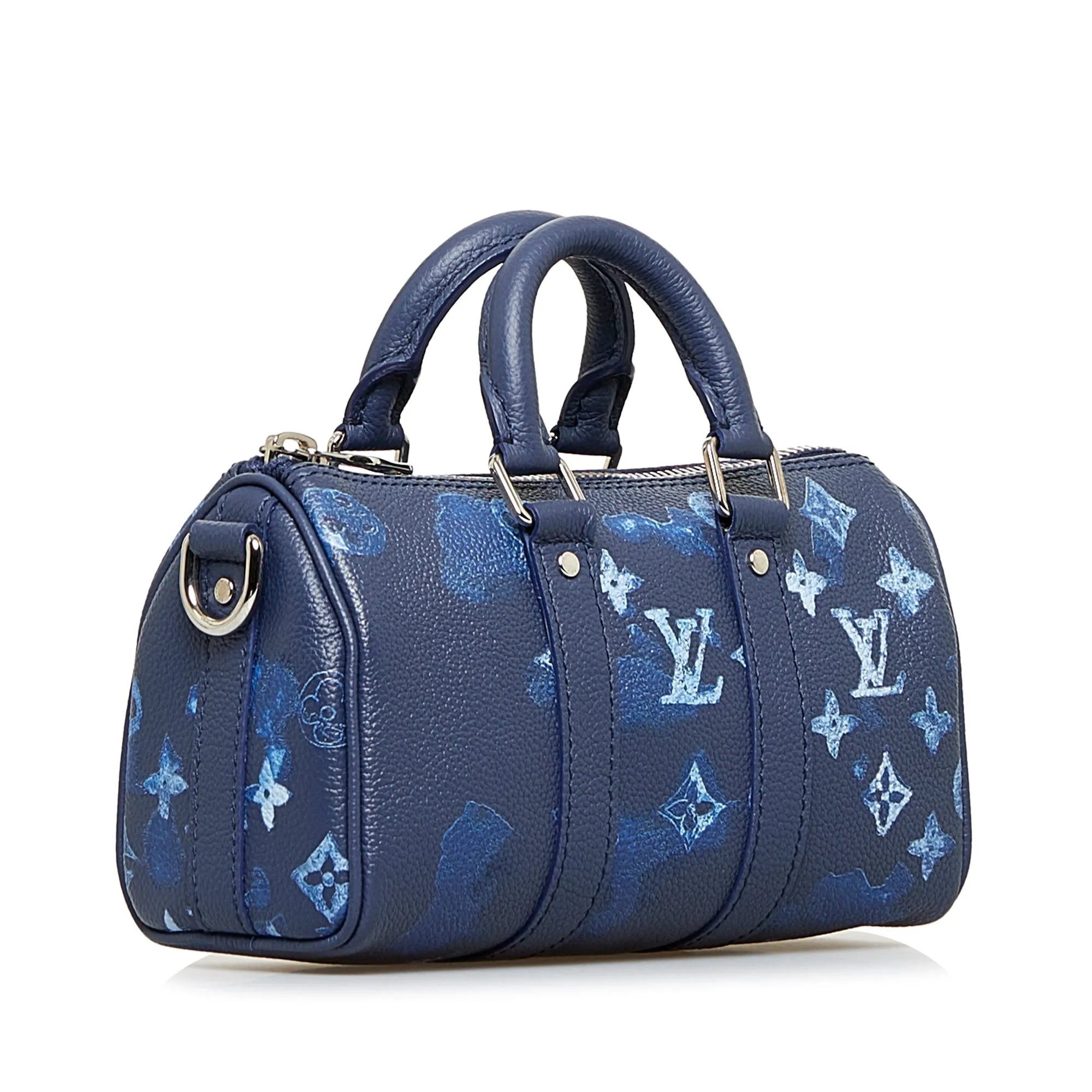 Blue Louis Vuitton Monogram Ink Watercolor Keepall XS Satchel