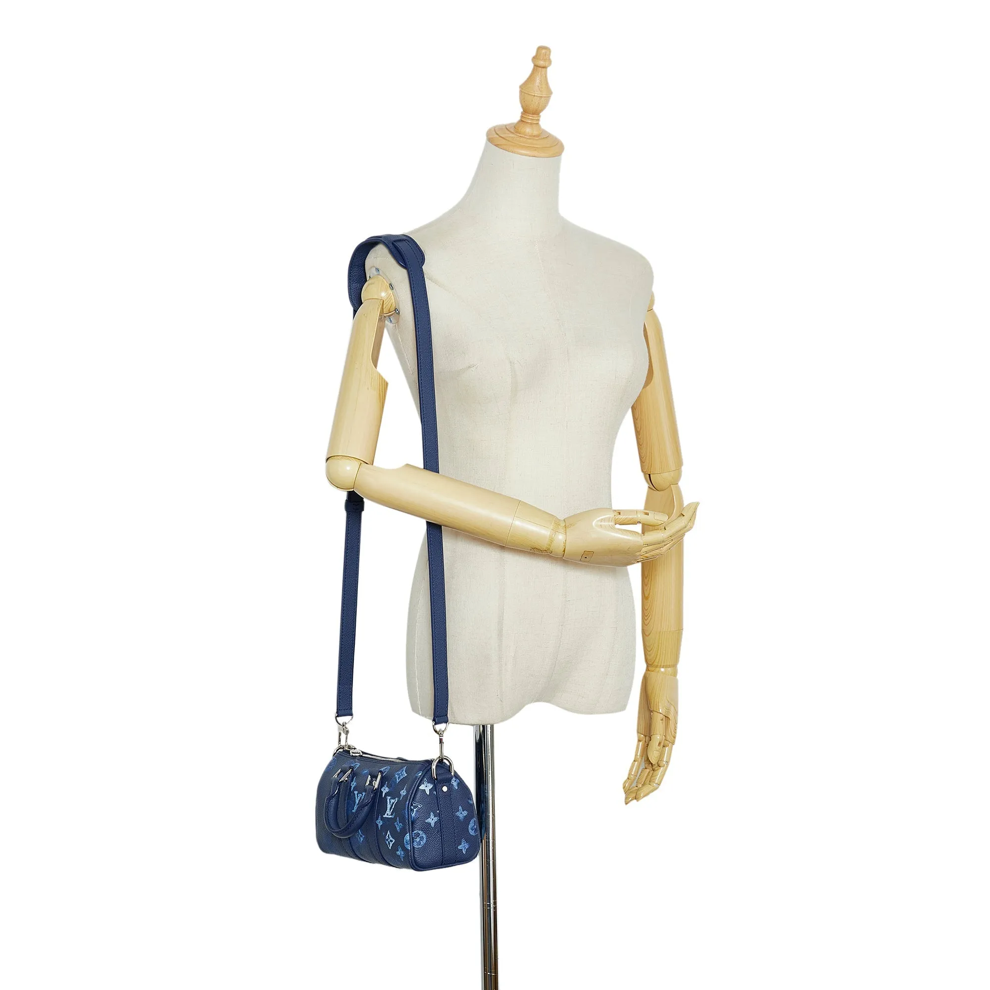 Blue Louis Vuitton Monogram Ink Watercolor Keepall XS Satchel