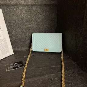 Chanel Baby Blue LeBoy WOC Crossbody Bag