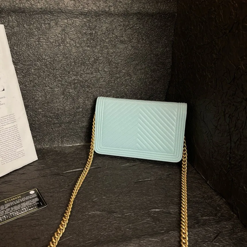 Chanel Baby Blue LeBoy WOC Crossbody Bag
