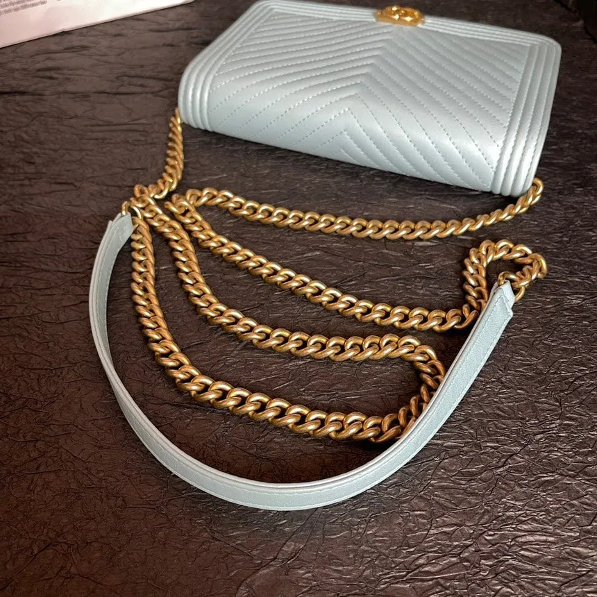 Chanel Baby Blue LeBoy WOC Crossbody Bag
