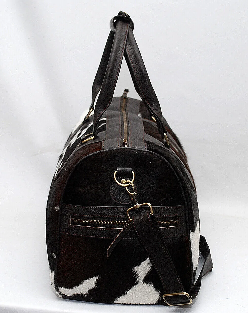 Cowhide Skin Weekender Bag Tricolor