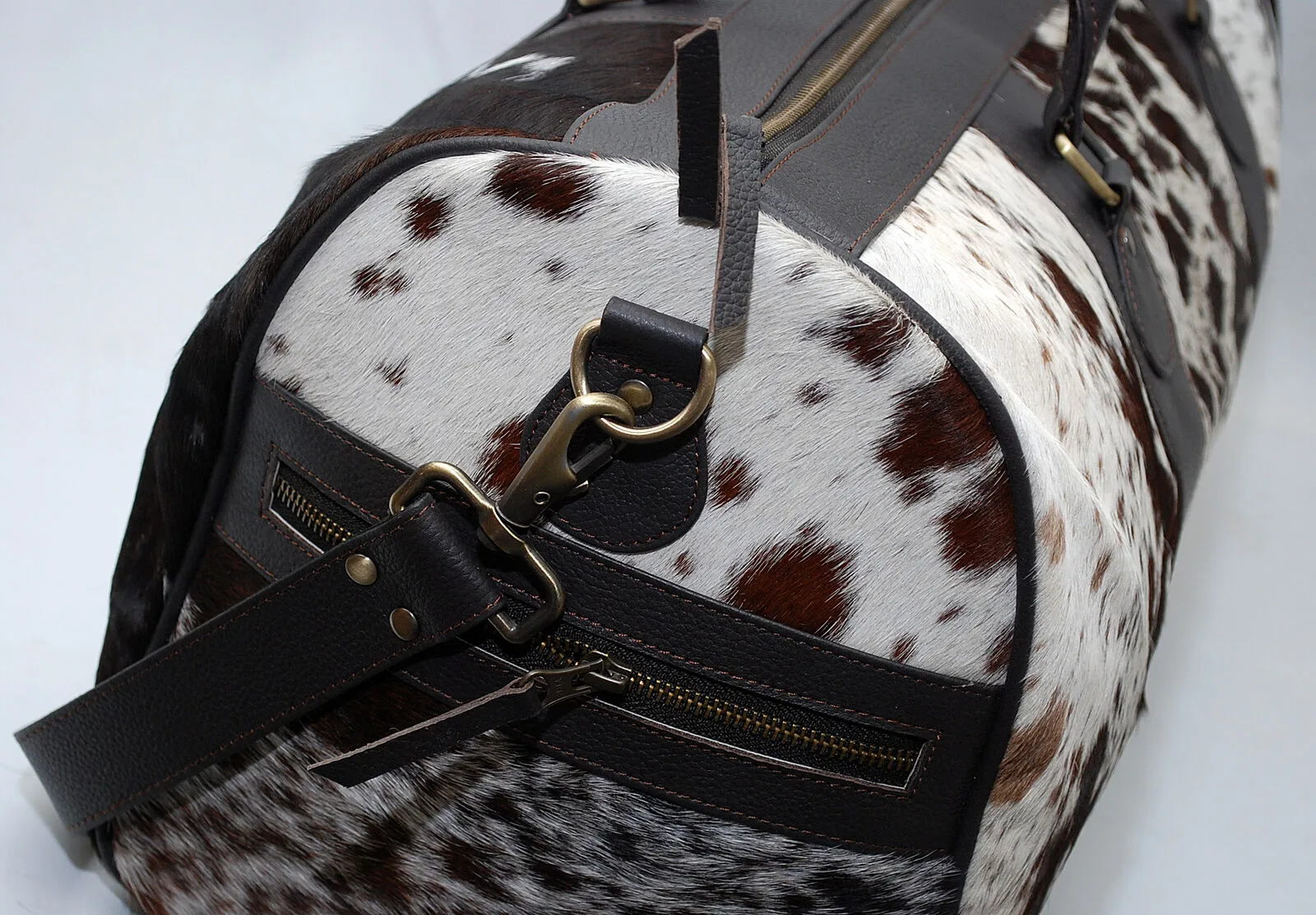 Cowhide Skin Weekender Bag Tricolor