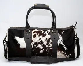 Cowhide Skin Weekender Bag Tricolor