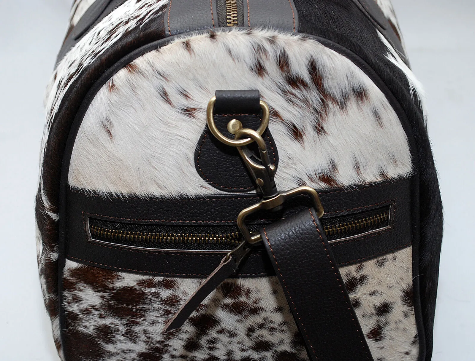 Cowhide Skin Weekender Bag Tricolor