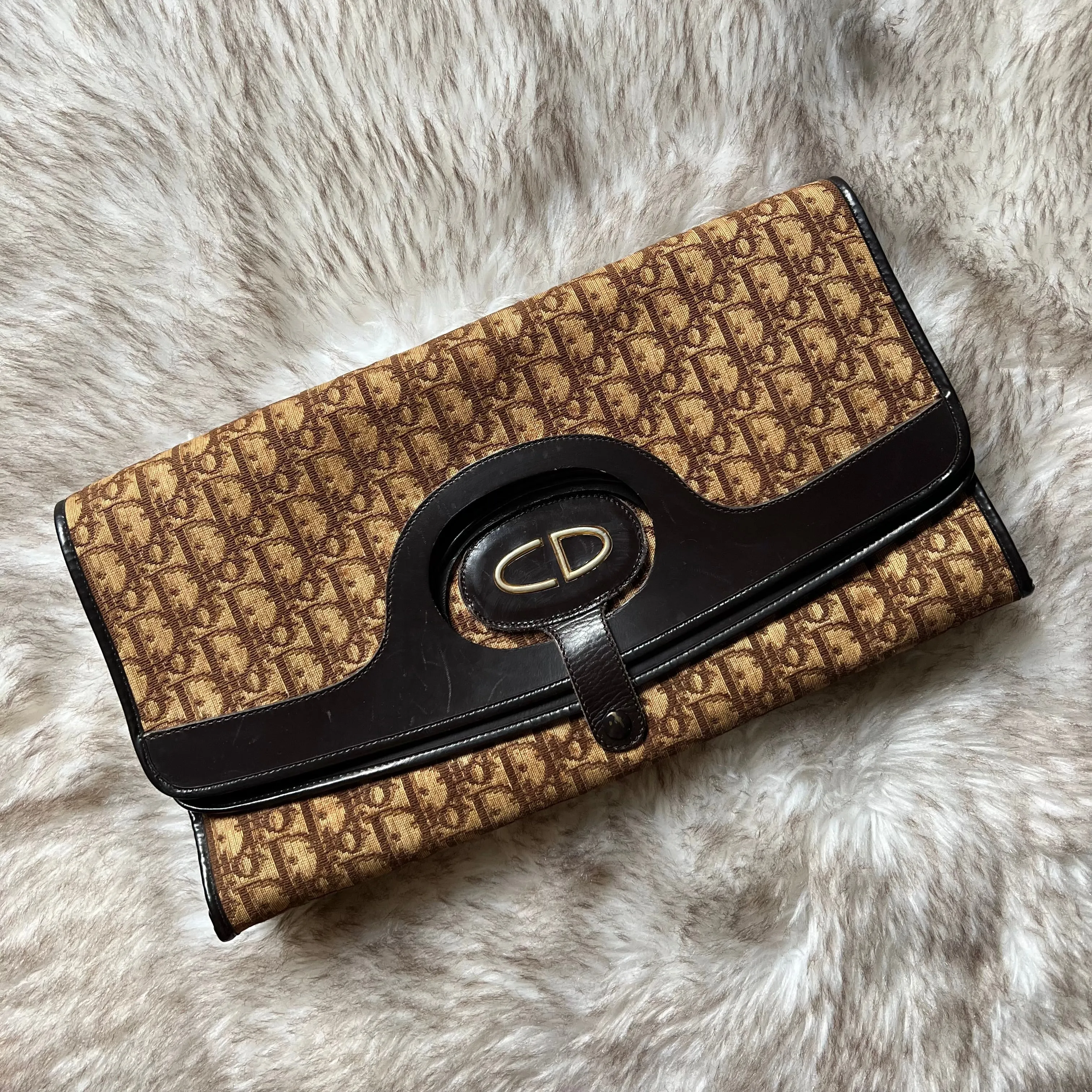 Dior Vintage Oblique Two Way Clutch