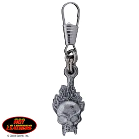 Flame Skull Zipper Pull
