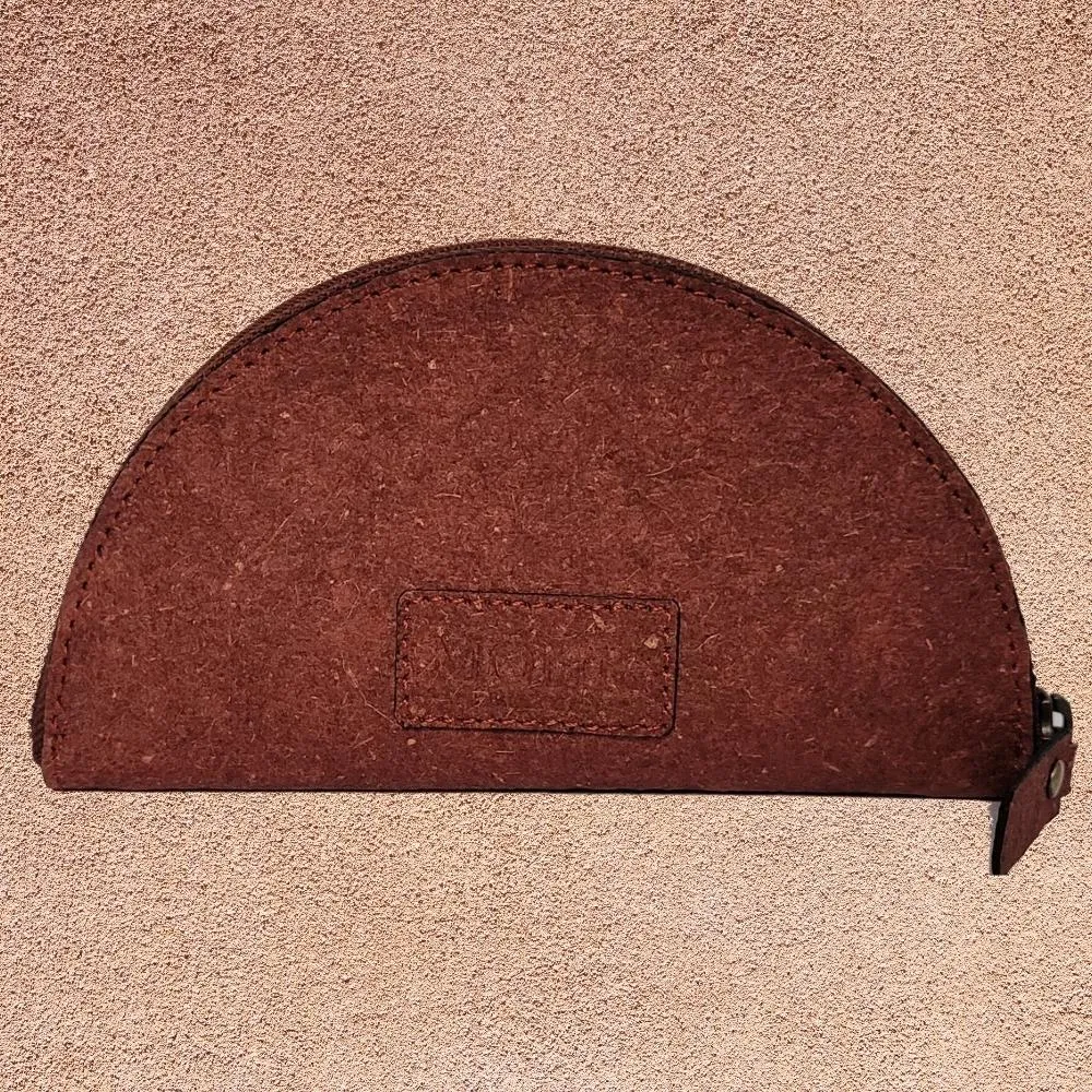 Garnet Maroon Crescent Clutch | Textured Coconut Leather | Unique | Stylish