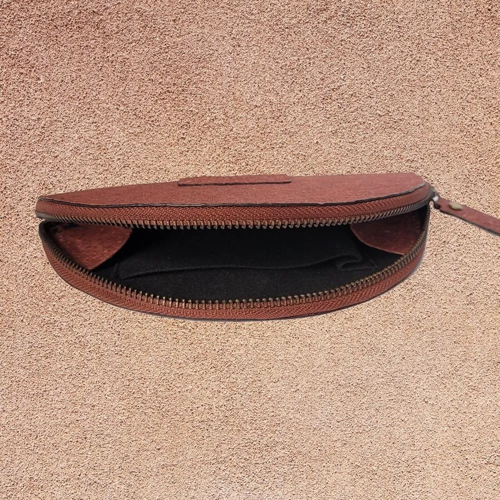 Garnet Maroon Crescent Clutch | Textured Coconut Leather | Unique | Stylish