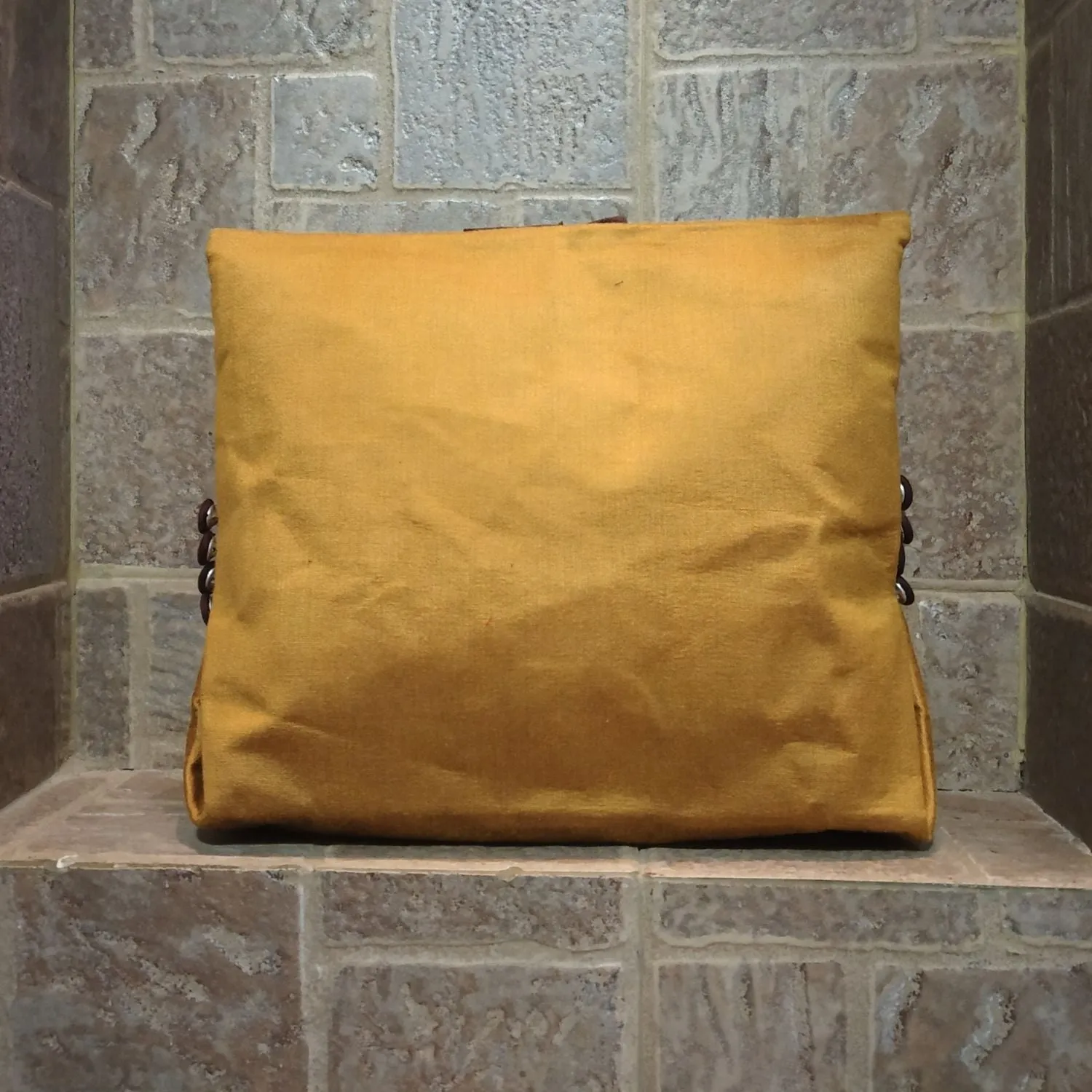 Golden Brown Chic Sling Bag | Pleated Style | Hand-Crafted for Casual Outing