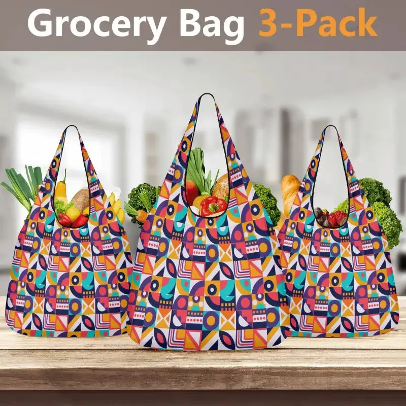 Groovy Greens and Ladybug Scenes with Stylish Reusable Grocery Bags