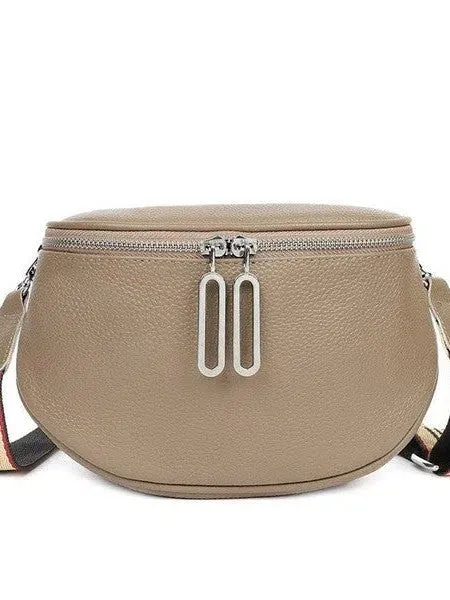Hazel Genuine Leather Herringbone Lining Sling Bag