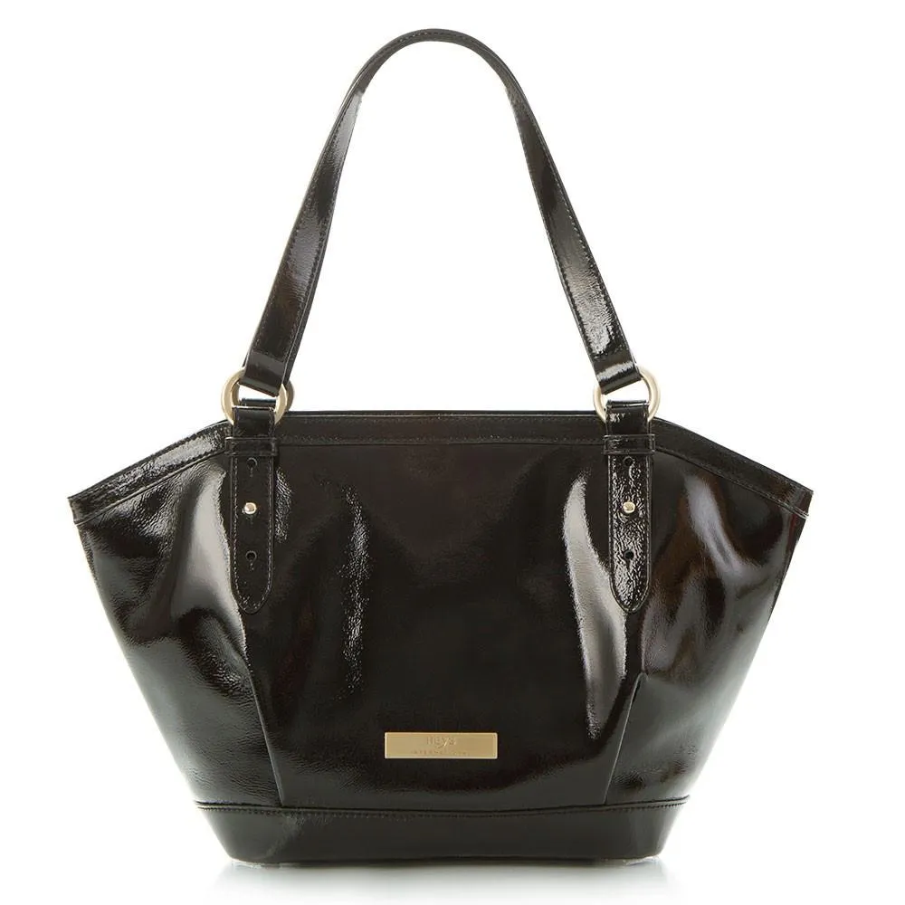 Jewels of Serendib Patent Shoulder Bag - Black Moonstone