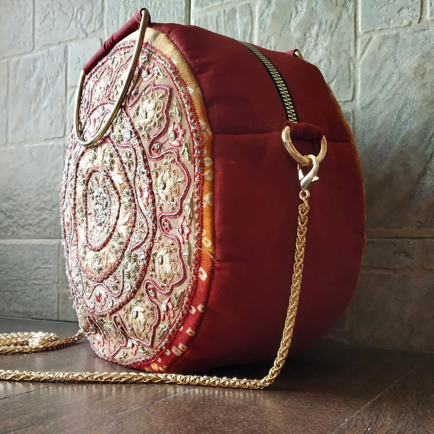 Maroon Sling Bag For Women |  Bandhani Glam | Stylish and Functional