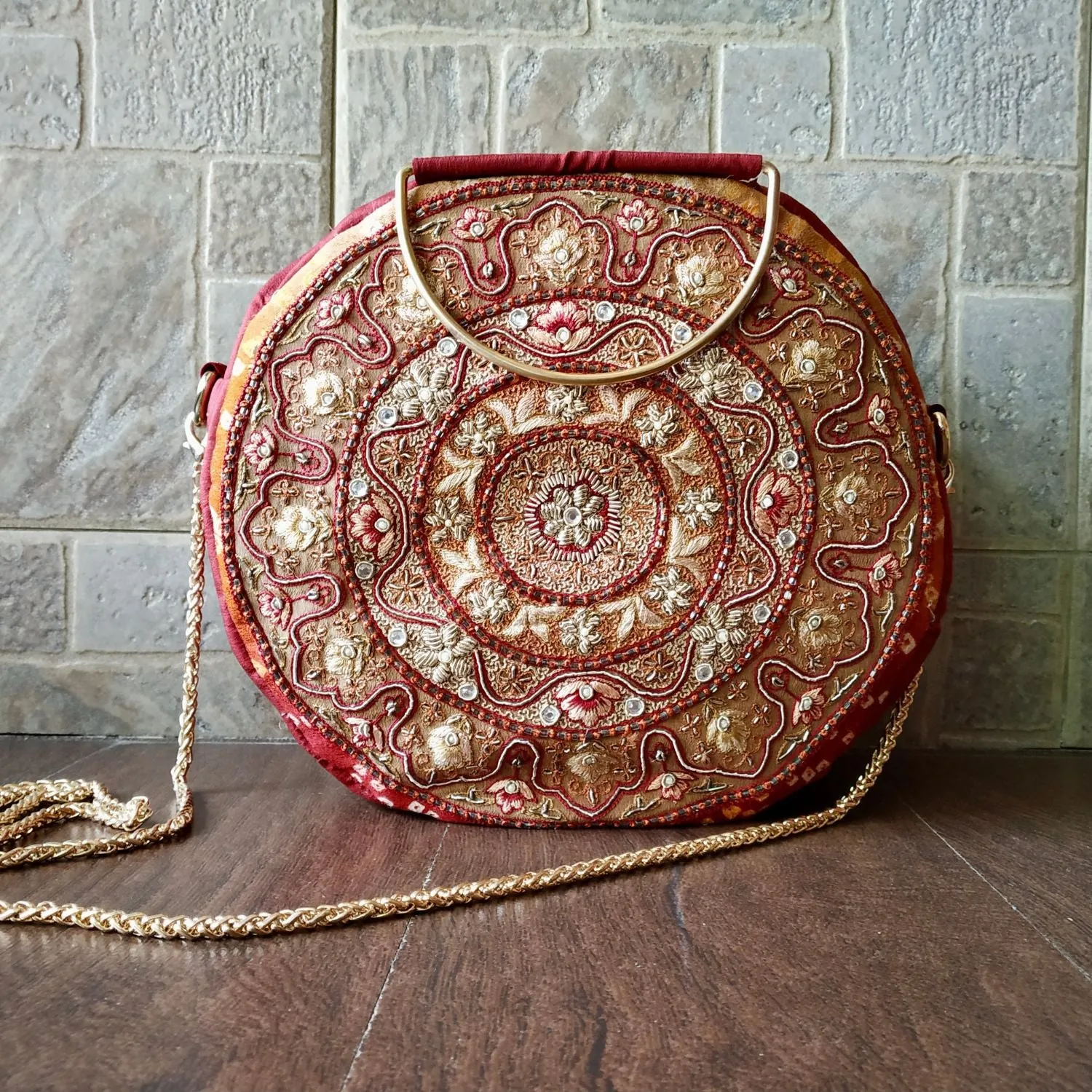Maroon Sling Bag For Women |  Bandhani Glam | Stylish and Functional