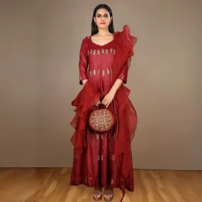 Maroon Sling Bag For Women |  Bandhani Glam | Stylish and Functional
