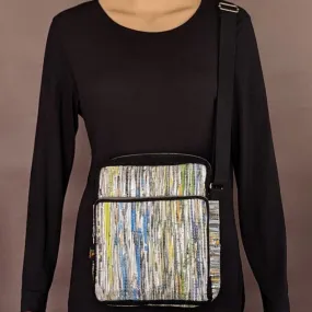 Multicolored Shimmery Upcycled Handwoven Cross Body Sling (CBS0624-002) PS_W