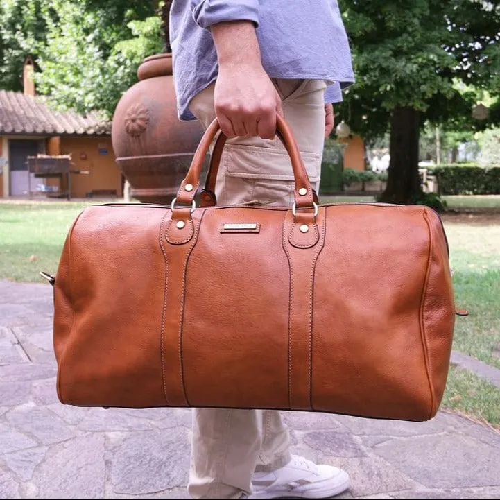 Oslo - Travel leather duffe bag - Weekender bag | TL141913