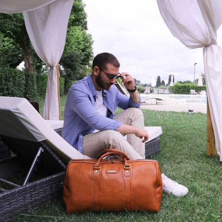 Oslo - Travel leather duffe bag - Weekender bag | TL141913