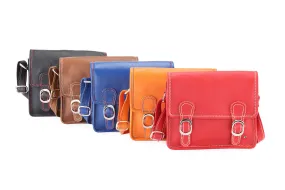PRATICO - Xena leather small satchel bag #LB44 blue