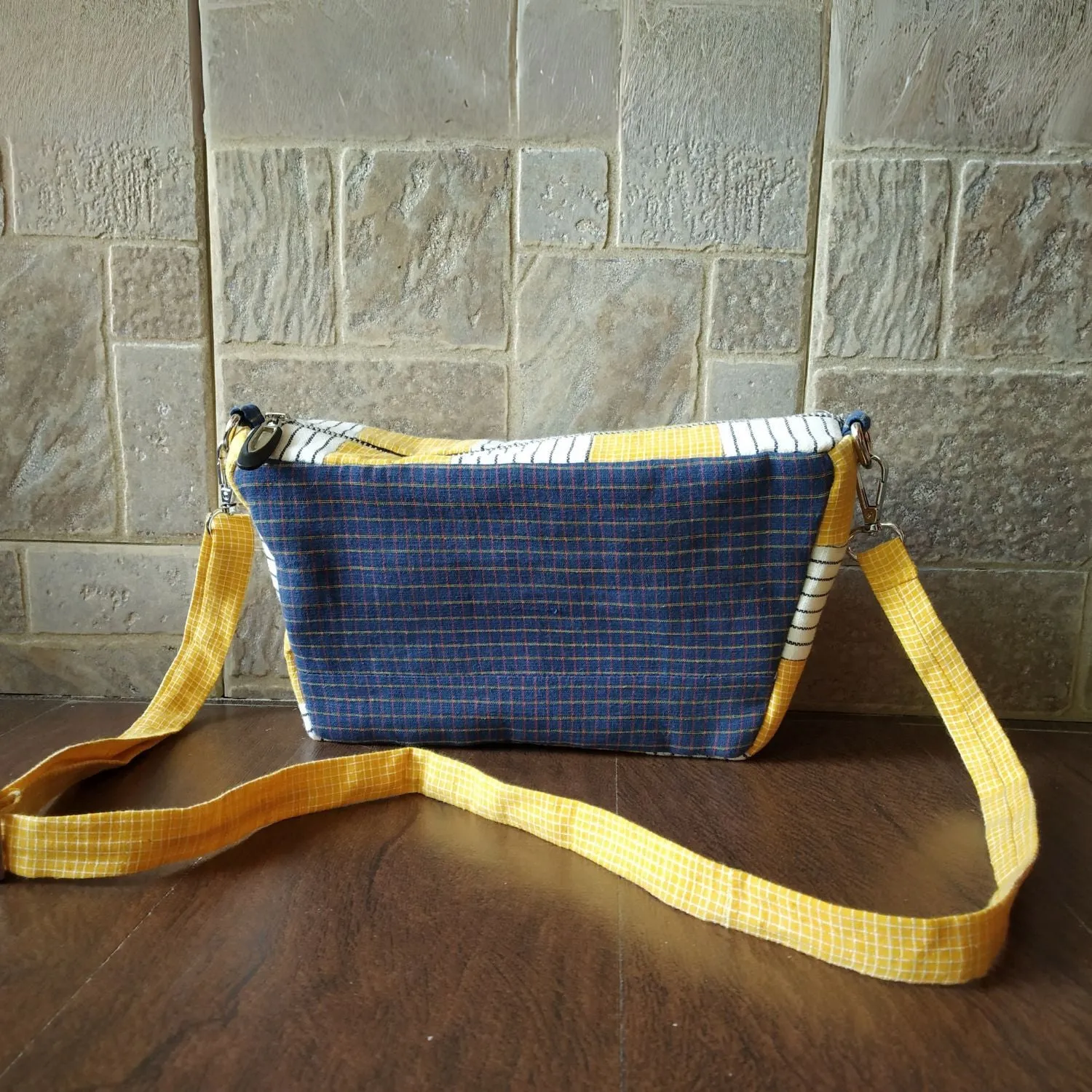 Quirky Blue & Mustard Fanny Pack | Stylish & Functional | Perfect for On-the-Go