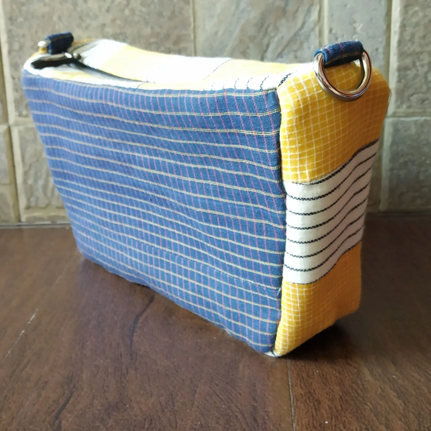 Quirky Blue & Mustard Fanny Pack | Stylish & Functional | Perfect for On-the-Go