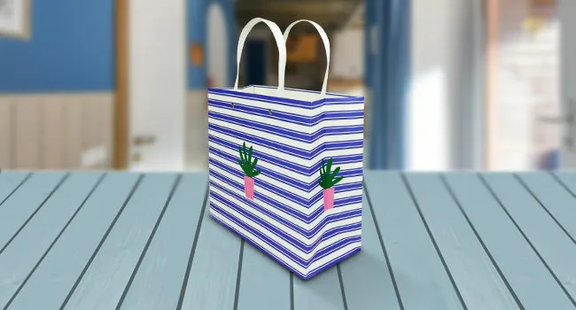 Stylish Cactus Themed Gift Bags - Set Of 4