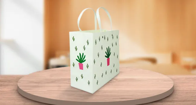 Stylish Cactus Themed Gift Bags - Set Of 4