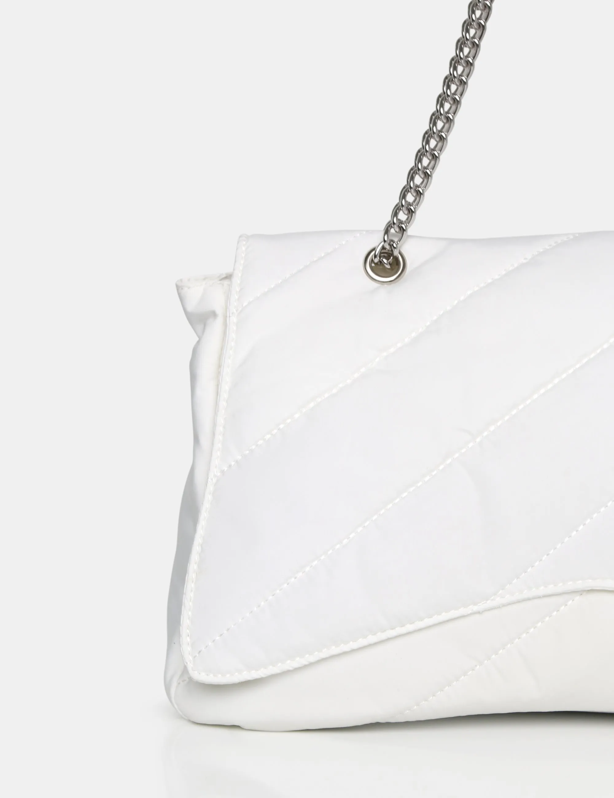 The Laina White Nylon Tote Bag