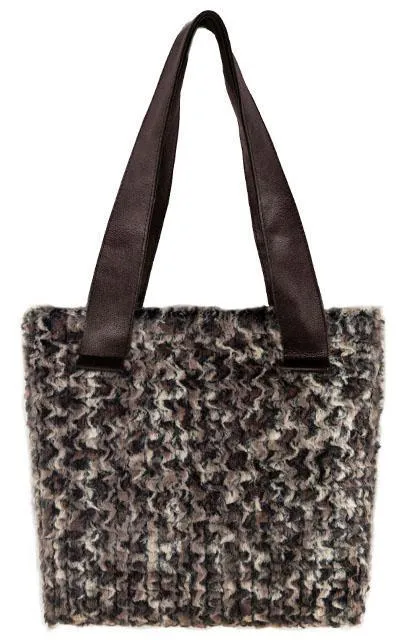 Tokyo Tote - Luxury Faux Fur in Calico (One with Faux Suede Handles Left!)