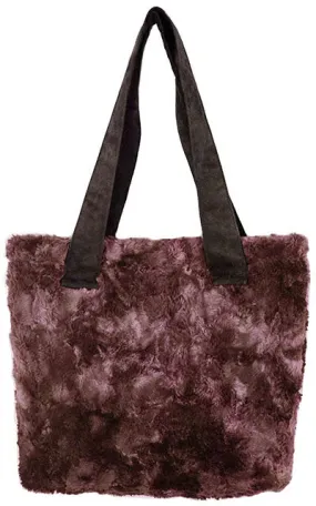 Tokyo Tote - Luxury Faux Fur in Highland Thistle (One with Faux Suede Handles Left!)