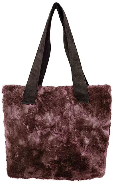 Tokyo Tote - Luxury Faux Fur in Highland Thistle (One with Faux Suede Handles Left!)
