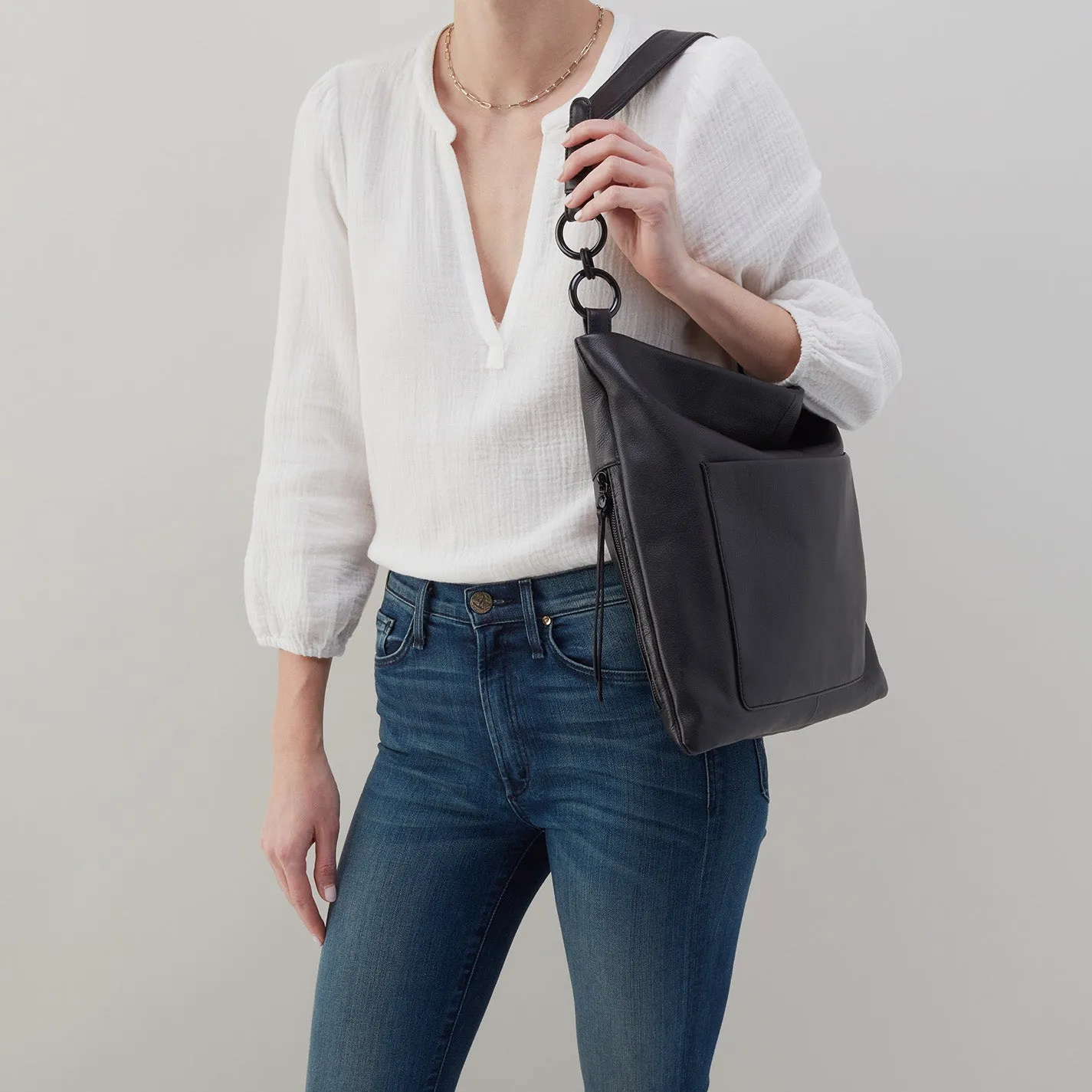 Tripp Hobo in Pebbled Leather - Black