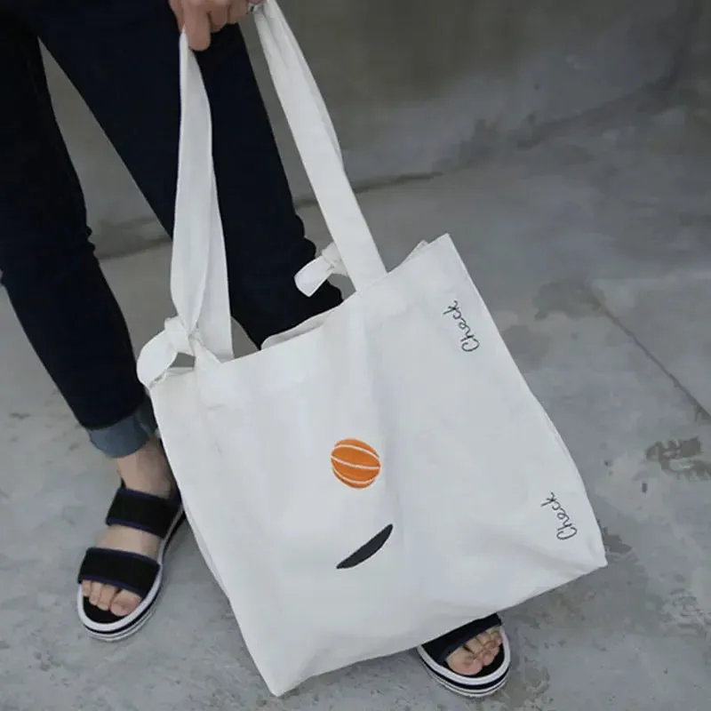 UAKISS  -  Korea Harajuku Totes Embroidered Canvas Eco Bags Portable Original Shoulder Messenger Bag Handbag