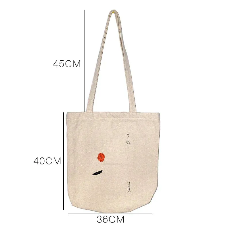 UAKISS  -  Korea Harajuku Totes Embroidered Canvas Eco Bags Portable Original Shoulder Messenger Bag Handbag