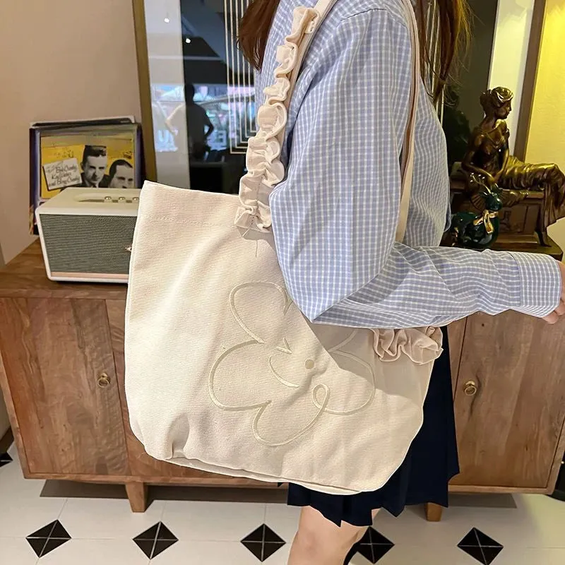 UAKISS  -  Solid Canvas Shoulder Bag INS Casual Versatile Crossbody Bags Popular Women's Crossbody Bag Female  New
