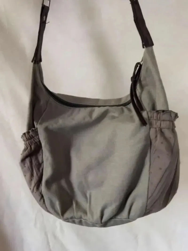 Uakiss Vintage Crossbody Bags for Women Korean Style Fashion Canvas Tote Bag Versatile Casual Large Capacity Shoulder Bag