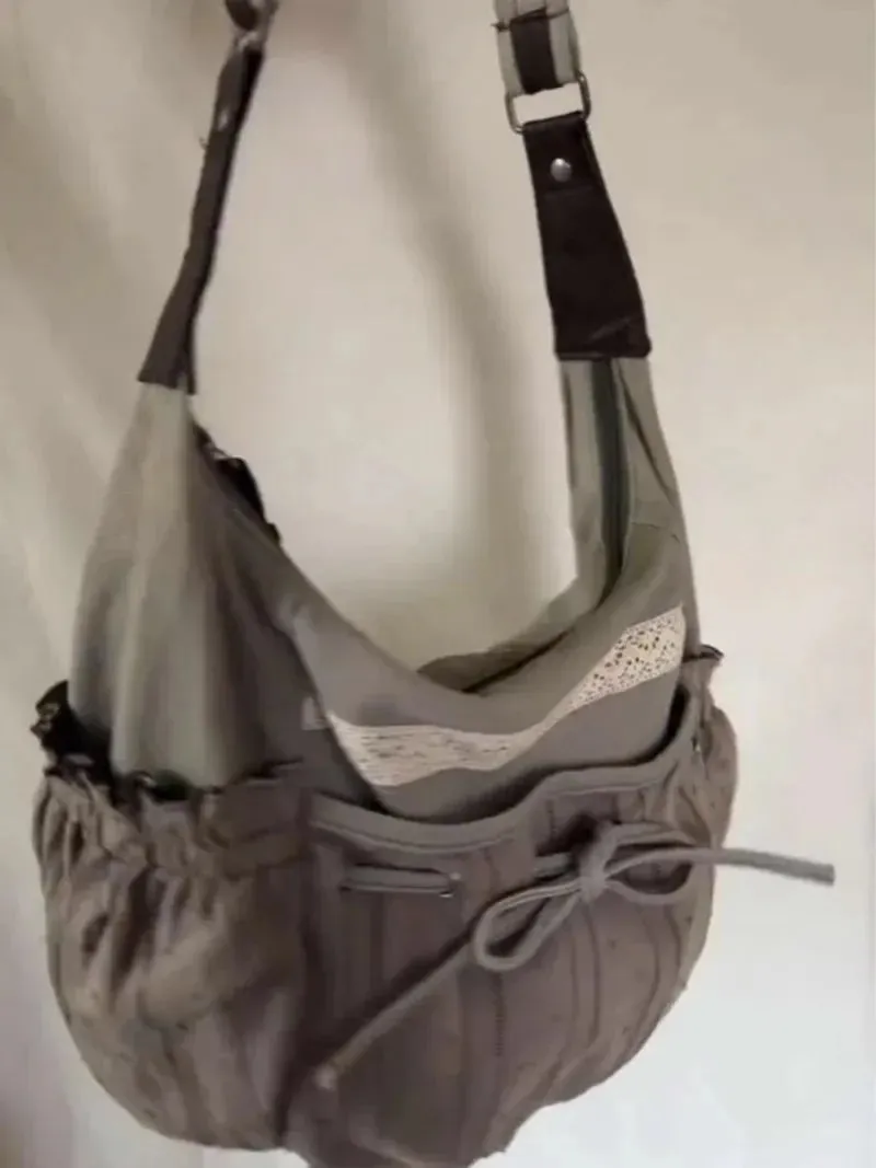 Uakiss Vintage Crossbody Bags for Women Korean Style Fashion Canvas Tote Bag Versatile Casual Large Capacity Shoulder Bag