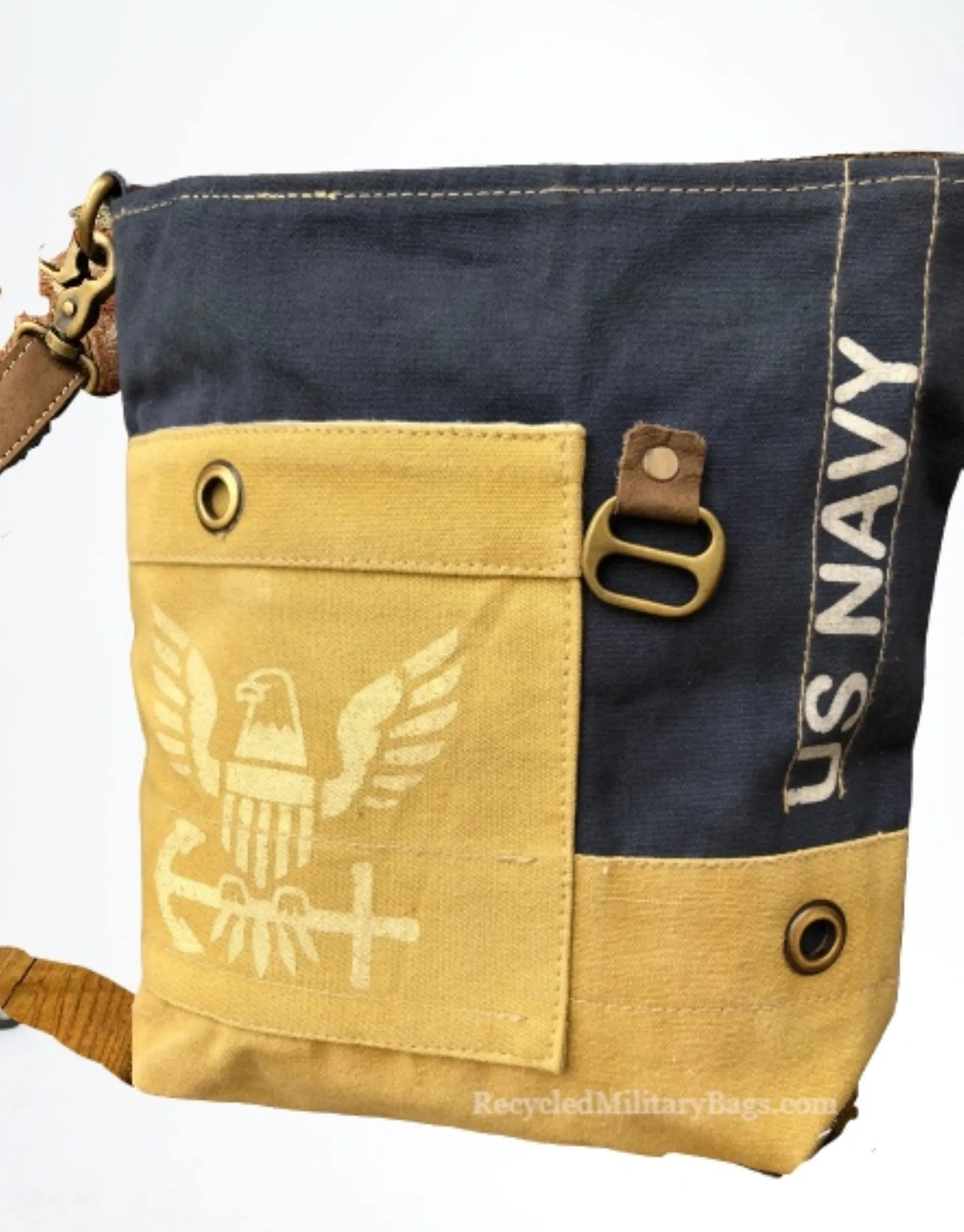 US Navy Sustainable Canvas Crossbody ~ Navy Proud