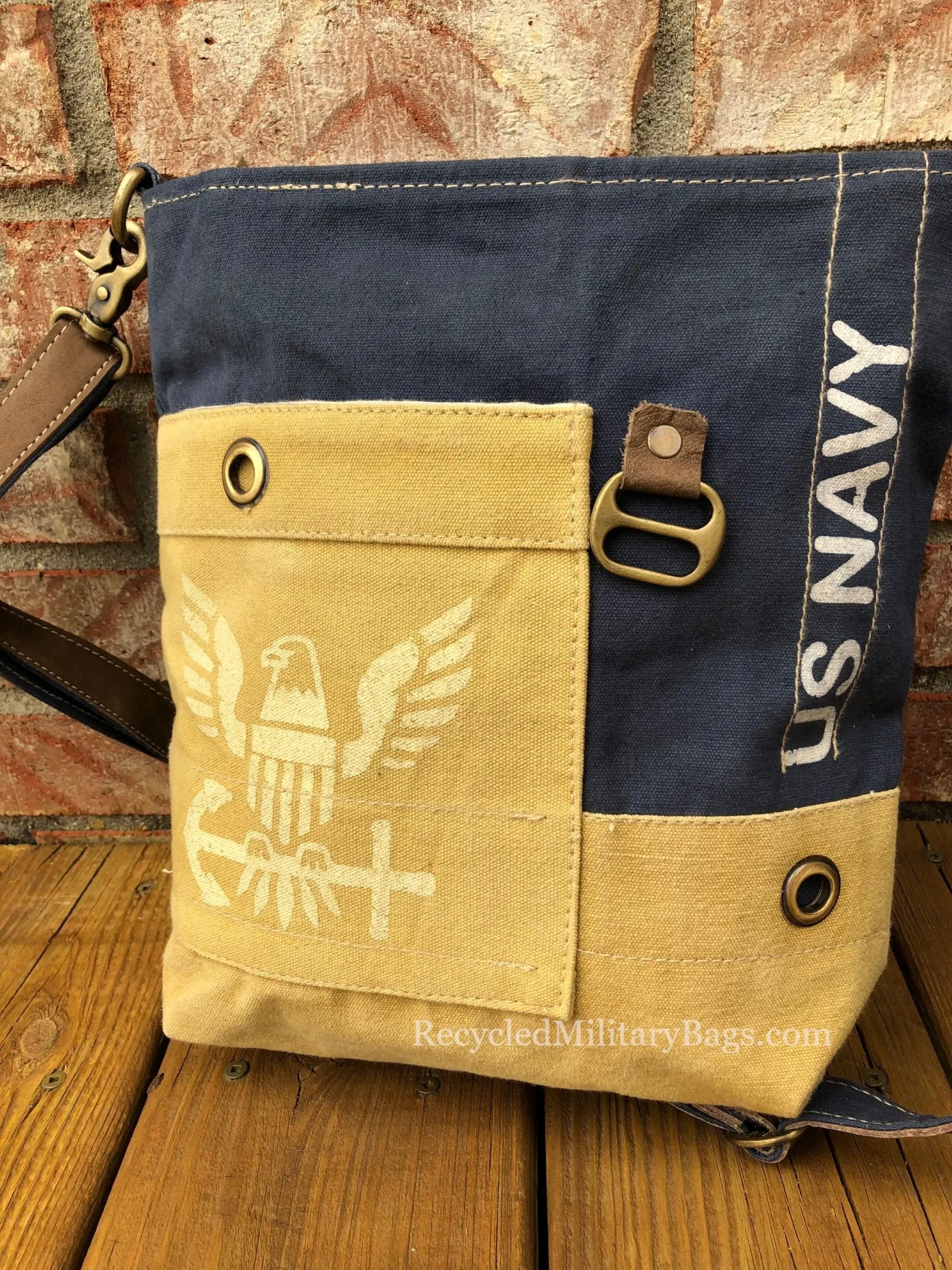 US Navy Sustainable Canvas Crossbody ~ Navy Proud