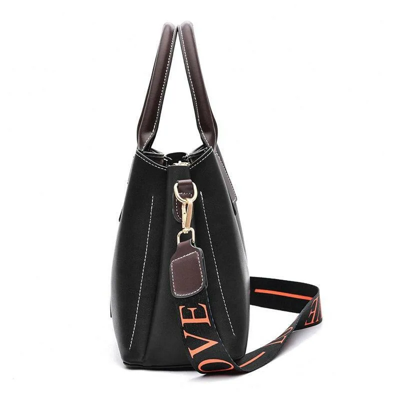 Vegan Leather Tote with Silt Pocket