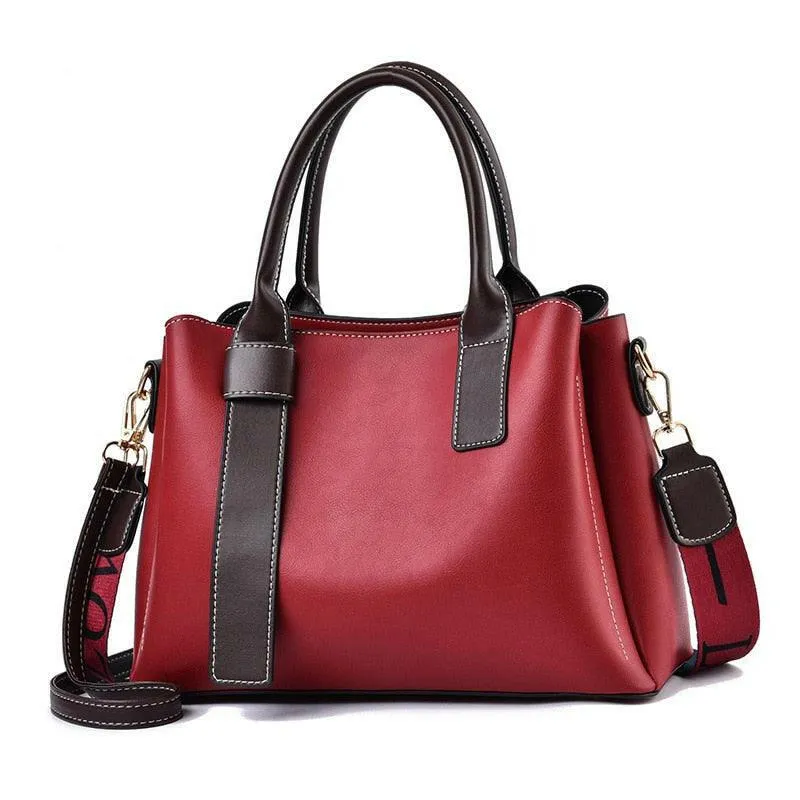 Vegan Leather Tote with Silt Pocket
