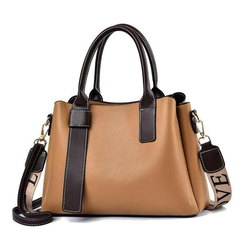 Vegan Leather Tote with Silt Pocket