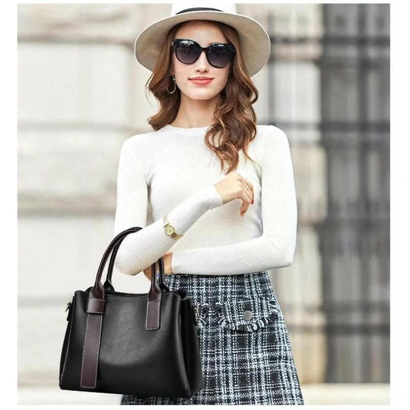 Vegan Leather Tote with Silt Pocket