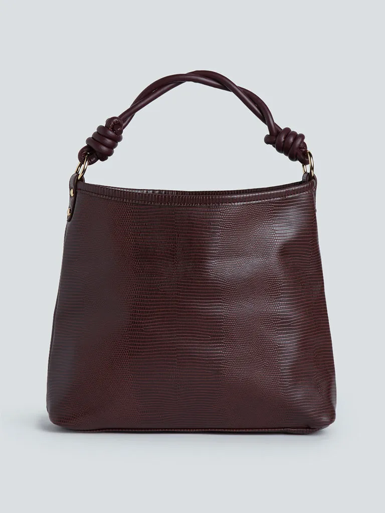 Westside Burgundy Textured Sling Bag