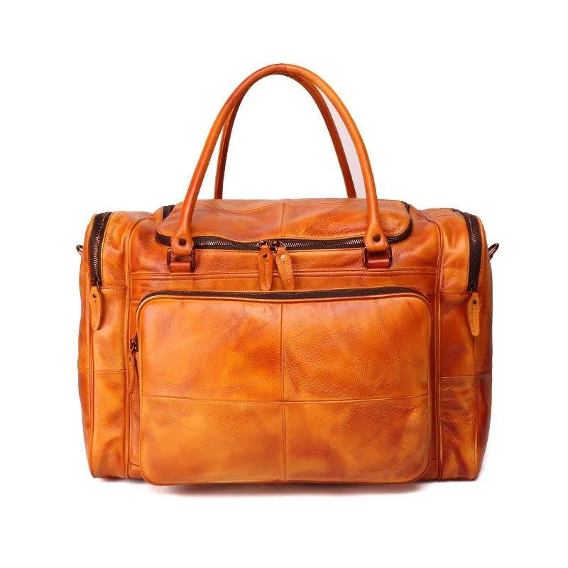 Woosir Designer Weekender Bag Leather Vegetable Tanned