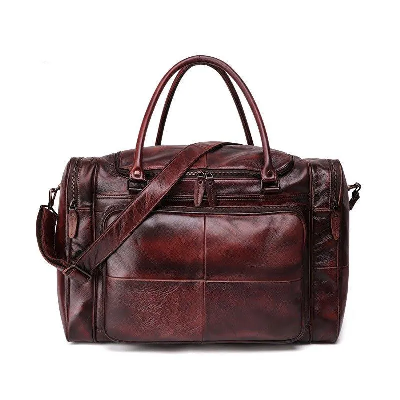 Woosir Designer Weekender Bag Leather Vegetable Tanned