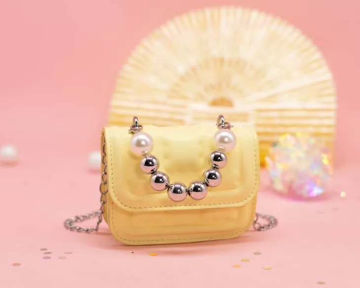 Yellow  Mini Pearl Crossbody